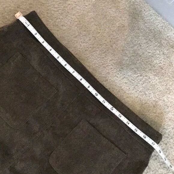 Zac & Rachel Skirt Olive Green Pinwale Coduroy Straight Size 12 - Picture 6 of 9